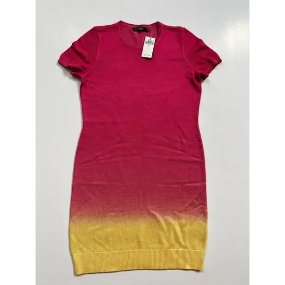 Lauren Ralph Lauren Women's Dip-Dyed Short Sleeve Jersey Dress Size L NWT - Picture 12 of 12